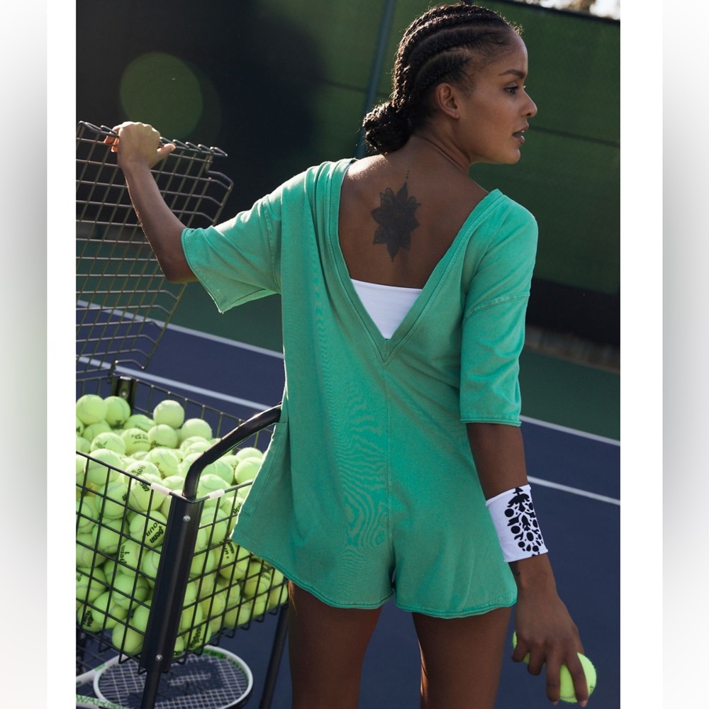 NEW Free People Movement Hot Shot Tee Romper *Flaw* - Picture 9 of 9